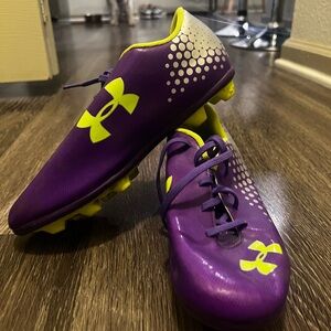 Under Armour Kids Purple and Yellow Sneakers
